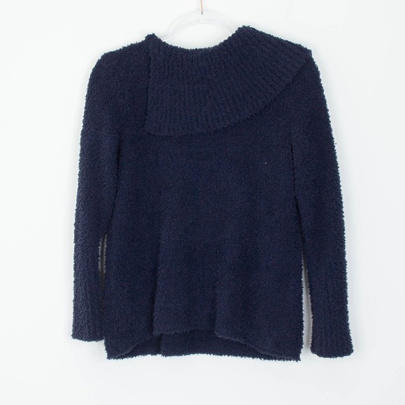 Pure Jill Navy Blue Soft Cozy Cowl Neck Pullover Sweater S Petite Fuzzy Winter‎ - Picture 7 of 8